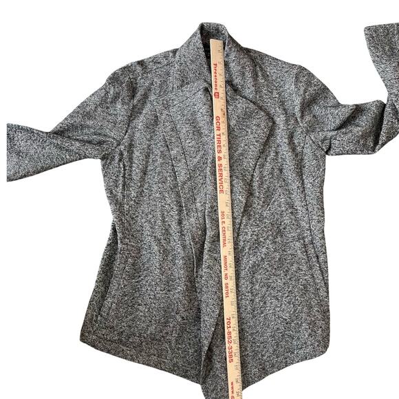 Eileen Fisher Cardigan Size XS Gray Marled Cotton Blend Knit Open Collar - Picture 10 of 10